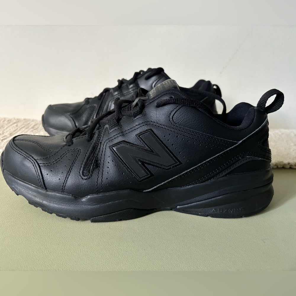 New Balance 608v5 Training Sneakers Slip Resistant Men's Size 9 2E Black Leather